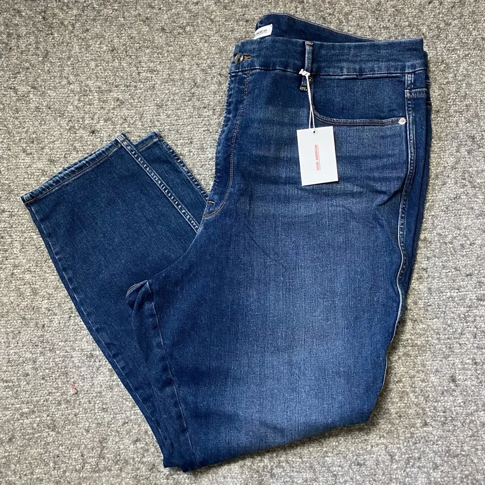 Good American Good Curve Skinny Dark Blue Jeans Plus Size 24 ** - Picture 4 of 11